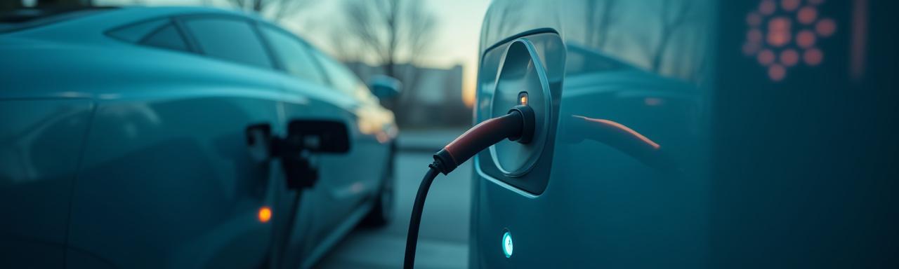 Voiture électrique en charge station rapide